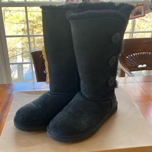 UGG Black Bailey button triplet boots